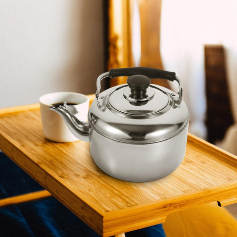 KALLORY 1pc Stainless Steel Teapot, Camping Water Kettle, Stainless Steel Tea Kettle for Stove Top