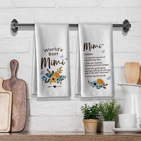 Hcaredee Dishcloth,16 *24,2Pack,Microfiber Kitchen Towels Gifts For Mimi,Funny Joked Dish Towel,Hilarious Absorbent