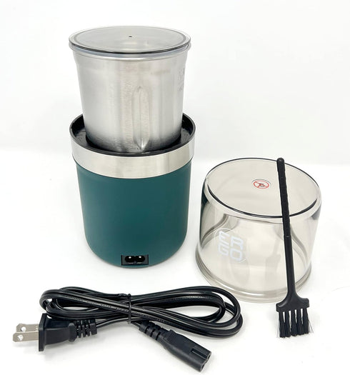 ERGO Herb Grinder - Electric. Large Capacity with Removable (washable) Stainless Cup and Airtight Lid. For Herbs