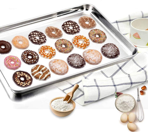 TeamFar Stainless Steel Baking Sheet, Healthy Non-Toxic Cookie Pan, Easy Clean & Dishwasher Safe