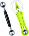 DIANCHU 2 Pieces Melon Baller Scoop Set - 4 In 1 Stainless Steel Fruit Tool Set for Melon Baller, Carving Knife, Seed