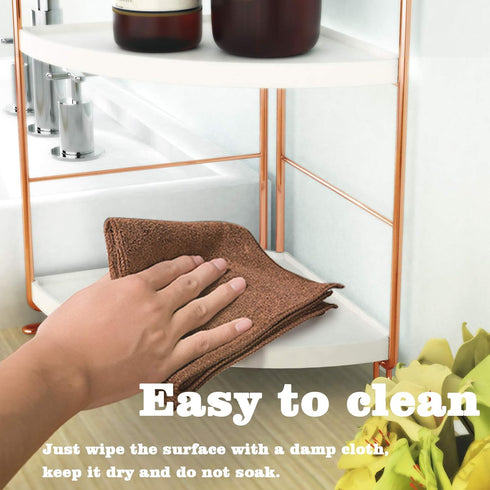 2-Tier Bathroom Countertop Organizer - Rose Gold Vanity Tray Cosmetic & Makeup Storage, Kitchen Spice Rack Standing