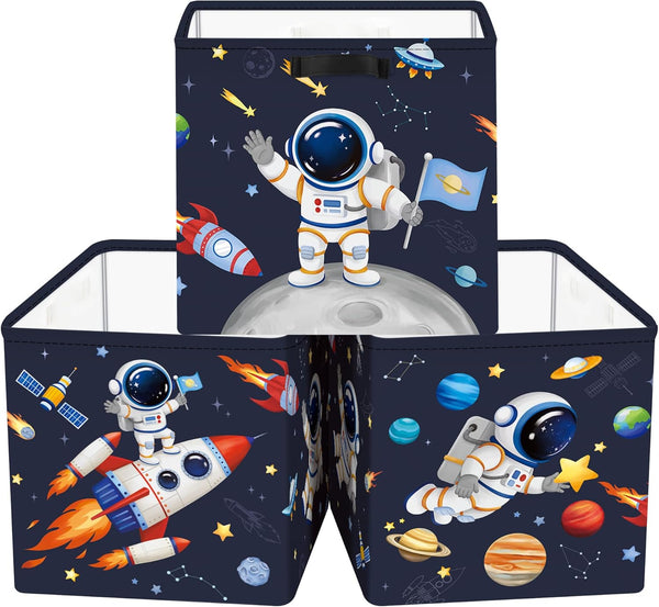Clastyle 3 pcs Cosmic Space Cube Storage Unit Bin with Metal Frame