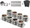 Vetacsion Set of 8 Magnetic Spice Tins with 2 Metal Wall-Plates,100 Preprinted