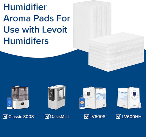LEVOIT Aroma Pads 16 Pack, Replacement Humidifier Filters for LV600S, Classic300S, LV600HH, OasisMist450S, Stronger and