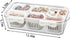 MineSign Divided Food Serving Tray with Lids, Stackable Snack Box for Candy Nuts Spice Container with 6 Dividers
