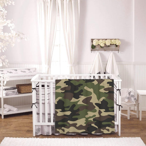 Perinsto 60"X50" Military Camouflage Pattern Throw Blanket Ultra Soft Warm All Season Green Camo Decorative Fleece