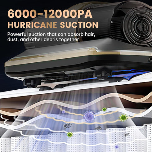 12KPa, PATO Mattress Vacuum Cleaner, Wireless Handheld Bed Vacuum Cleaner with UV-C Light, HEPA Filter and Ultrasonic