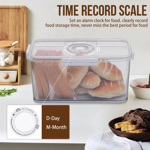 Counter Gifhomfix Bread Box Bread Boxes for Kitchen Airtight, Time Recording Bread Storage Container with Lid, Bread