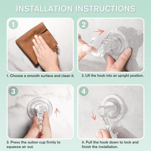 VIS'V Large Clear Wreath Hanger, Heavy Duty Suction Cup Hooks 22 LB Removable Window Glass Door Wreath Holder - 6 Pcs