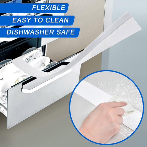 Silicone Stove Counter Gap Cover (2 Pack), Heat Resistant Kitchen Stove Gap Filler, Seals Spills Between Counters