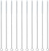 Straw Cleaner Brush Set of 10, Extra Long Nylon Bristles and Stainless Steel Handle for Cleaning Glass, Silicone, Metal