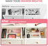 HOUSE DAY Makeup Drawer Organizer Trays - 24 PCS Clear Organizers with Silicone Pads for Desk, Bathroom, Kitchen