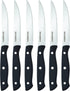 Farberware 6-Piece Triple Riveted Steak Knife Set, High-Carbon Stainless Steel, Razor-Sharp Fine Edge Blades, Black