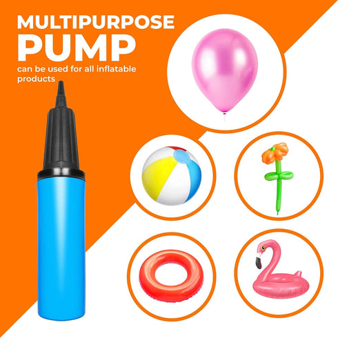 Hand Air Pump for Balloons - 9" Portable Manual Balloon Pump for Inflatables, Pool Floats, Party Garlands