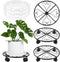 lucpur 3 Pack Plant Caddy with Wheels, 12 Inch Metal Plant Stand with