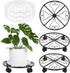 lucpur 3 Pack Plant Caddy with Wheels, 12 Inch Metal Plant Stand with
