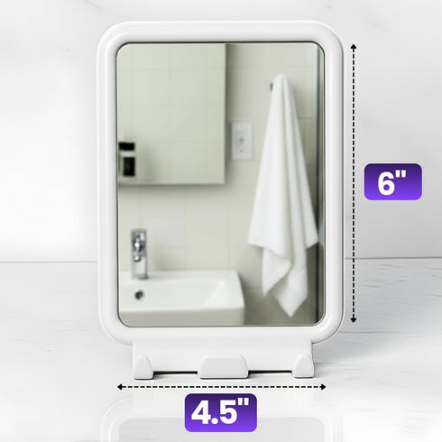 360 2 4.5 6 Safe-er-Grip Changing Lifestyles Suction Cup Fog-Free Shower Mirror, Swivel Shaving Mirror with Razor