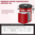 Cereal,16OZ,Red ShanSon Coffee Canister Airtight Coffee Container Stainless Steel Coffee Bean Storage Container