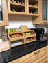 Counter, HOMEKOKO Double Layer Large Bread Box for Kitchen Wooden Large Capacity Bread Storage Bin (Natural Bamboo)