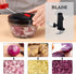 Cambom Manual Food Chopper Vegetable Cutter, Hand String Chopper for Onions, Fruits, Nuts - BPA Free, 550ml Black