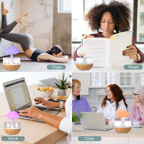 Rain Clouds Humidifier, Micro Humidifier Water Drip Essential Oil Diffuser with 7 LED Light for Home Office Bedside
