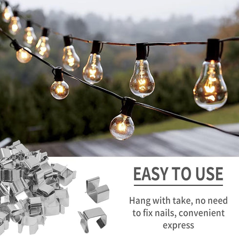 EATAKWARD 150 0.8'' 0.6'' PCS Christmas Lights Gutter Hooks, x Galvanized Holiday Lighter Roof Hooks, Light Clips Xmas