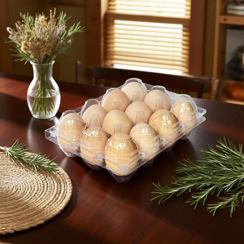 YSJFNVUI 50-Pack 12-Count 12 Count,Suitable of Plastic Egg Cartons Bulk Clear Reusable Egg Containers Holds Chicken