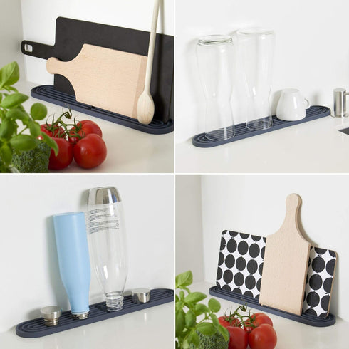 Sanni Shoo Dri.pad Space Saving Silicone Dish Drying Mat, Bar Mat | Dishwasher Safe | Kitchen Drying Rack for Bottles &