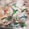 12-Pack Hummingbird Window Clings, Double-Sided Colorful Decals for Bird Strike Prevention