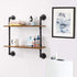 IBUYKE 26" Pipe Floating Shelves, 2-Tiers Industrial Wall Mount Bookshelf, Metal Bracket Storage Shelf for Home