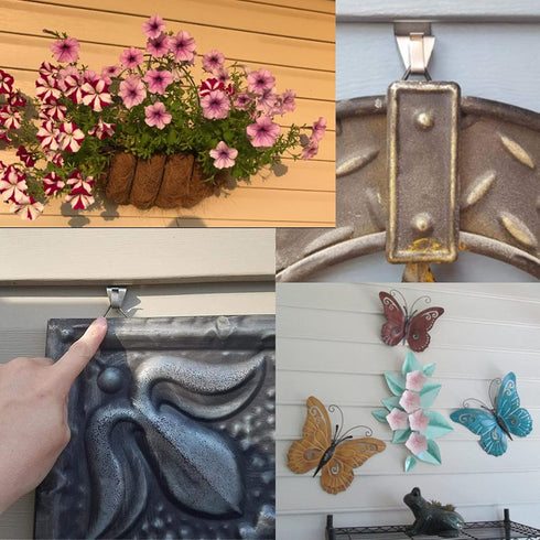 LEGLO 8 Pack No-Hole Needed Vinyl Siding Hooks for Hanging Frames, Picture Water Pump Wall Hooks