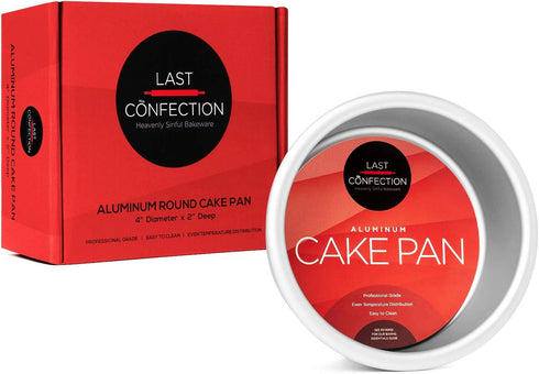 LAST CONFECTION 4" x 2" Aluminum Round Cake Pan, Professional Bakeware