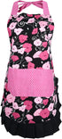 G2PLUS Vintage Damask Mothers Apron for Women, Extra Long Ties, Pockets, 29 x 21 Inch, Perfect for Cooking, Baking,