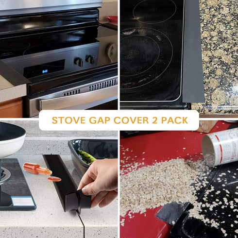 Kitchen Silicone Stove Gap Cover (2 Pack), 25/21inch Heat Resistant Gap Guards for Between Oven and Countertop