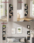 Set 2, 4-Tier VASAGLE of Corner Shelves Wall Mount, Floating Corner Bookshelves, Plant Shelves for Bedroom, Living