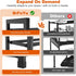 18.5"33", 3-Tier Closet, 12 Expandable Shoe Rack for Small Spaces, Adjustable Width Sturdy Metal Shoe Organizer