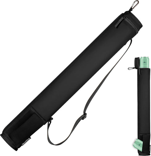 CleverMade Insulated Cooler Beer Tube Sleeve, 6 Cans / 72 oz Portable Cooling Bag with Shoulder Strap, Leak Proof