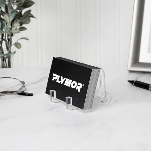 Plymor Clear Acrylic Ribbon-Style Display Easel, 1.875" H x 1.75" W x 2.625" D (6 Pack)