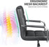 Kemon Ergonomic Mid Back Desk Chair with Armrests - Adjustable Height, Black PU Leather