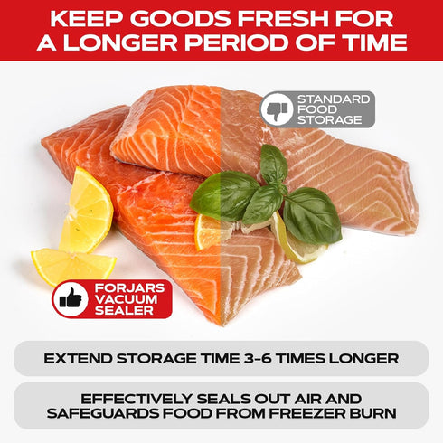 FORJAR Vacuum Sealer Bags Rolls, Airtight Food Storage and Sous Vide Cooking - Ideal for Home and Commercial Use