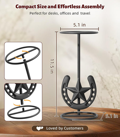 2 Packs, Hat Stand, Cowboy Hat Display, Western Table Decor, Metal Horseshoe Hat Stand, Cowboy Hat Holder, Cowboys