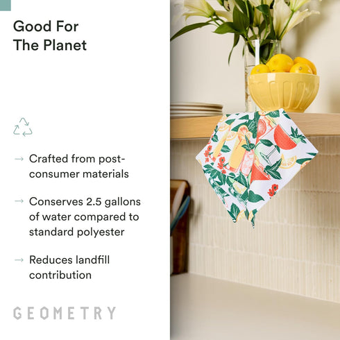 Summer Summer 3 Pack GEOMETRY Dishcloth Spring & Collection Quick-Dry, Ultra-Absorbent, Reusable Microfiber Kitchen