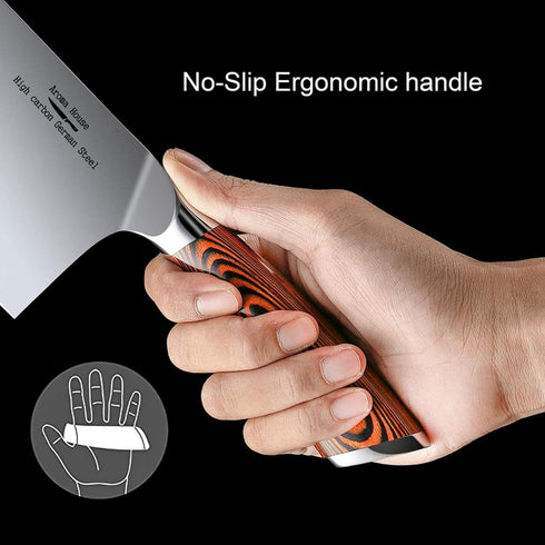 Ultra Sharp 7 inch Cleaver Knife, High Carbon German Stainless Steel Butcher Knife for Kitchen and Restaurant