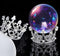 DHinkyoung Metal Sphere Stands, 2 Pack Silver Crystal Base Display Stand, Crown Egg