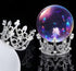 DHinkyoung Metal Sphere Stands, 2 Pack Silver Crystal Base Display Stand, Crown Egg