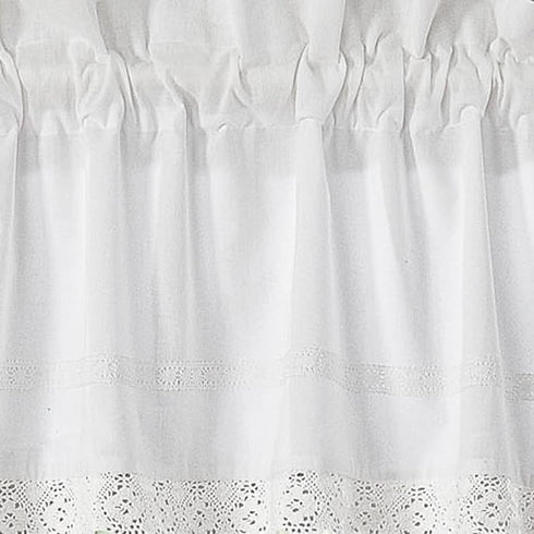 Laura Ashley Home Annabella Pole Top Valance, White, 86x15in, 222802