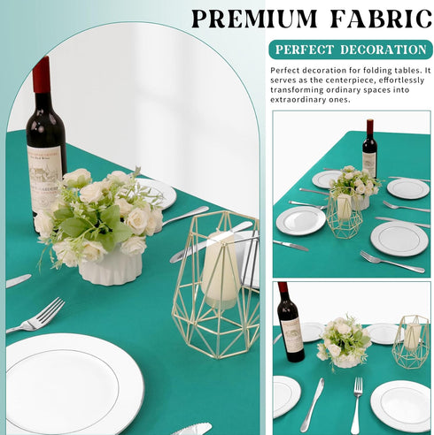 4 Pack 8 96 30 Inch Fitted Table Covers for Foot Tables - x Rectangle Table Cloth for Folding Tables Polyester Table