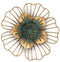 Funerom Golden Floral Wall Decoration, Metal Flower Wall Decor 11x1.5x11 inches