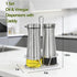 Set 2 Pack Aelga Oil And Vinegar Dispenser with Caddy - Oil Dispenser Bottle for Kitchen with No-Drip - Kitchen Decor